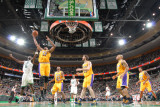 Los Angeles Lakers v Boston Celtics, Boston, MA - February 10: Andrew Bynum and Kevin Garnett