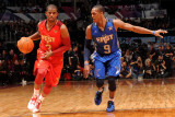 2011 NBA All Star Game, Los Angeles, CA - February 20: Chris Paul and Rajon Rando