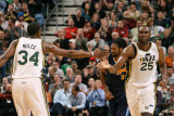 Denver Nuggets v Utah Jazz, Salt Lake City, UT - March 3: Al Jefferson and C.J. Miles