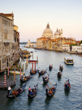 Flotilla of Gondolas Heading Toward Chiesa Di Santa Maria Della Salute in Early Evening