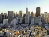 Transamerica Pyramid Building and Downtown from Top of Coit Tower