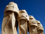 Chimney Pots on Roof of Casa Mila, also known as La Pedrera, Designed by Antoni Gaudi