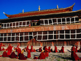 Morning Debate in Front of Main Prayer Hall of Dachang Lamo Kirti Monastery
