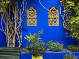 Blue Wall and Window Detail at Jardin Majorelle