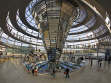 Visitors Inside Glass Dome on Top of German Parliamentary Building, the Reichstag, Mitte