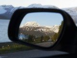 Buy Reflection in Rearview Mirror of Lyngen Alps Surrounded by Kjosen Fjord at AllPosters.com