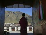 Monk Silhouetted in Doorway, Tashilhunpo Monastery
