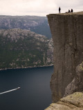 Hikers on Lysefjord Pulpit Rock