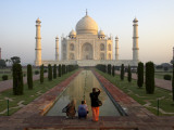 Visitors Taking Photos of Taj Mahal