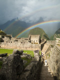Rainbow over Incan Ruins of Machu Picchu