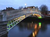 The Ha'Penny Bridge across the River Liffey Leading to Temple Bar Area