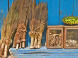 Buy Brushes, Green Chillies, and Dried Fish at Shop Near Ghoom at AllPosters.com