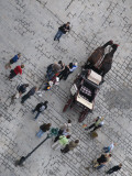 Buy Overhead of Tourists Posing for Photos Beside Fiaker Horse Drawn Carriage at AllPosters.com