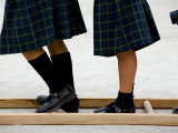 Legs of Playing Schoolgirls at St. Vincent Elemetary School