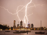 Lightning Storm over Perth Skyline from Matilda Bay