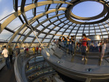 Visitors Inside Glass Dome on Top of Parliamentary Building, the Reichstag, Mitte