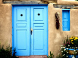 Buy Blue Door on Adobe Building at AllPosters.com