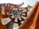 Visitors Exploring Maharajah Jai Singh Ii's Jantar Mantar Observatory, in Sansad Marg