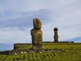 Buy Solitary Moai of Ahu Tahi and Topknot Moai of Ahu Kote Riku in Background at AllPosters.com