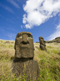Buy Moai Heads on Inner Crater Slopes of Rano Raraku at AllPosters.com