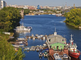Boats Moored on Volga River