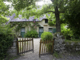 Thatched Cottage with Green Doors in Restored Village of Kerhinet, Briere National Park Photographic Print