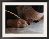 Ultra-Orthodox Jew Writes Some of the Last Words in a Torah Scroll