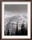 Emmons Glacier Reflects a Bit of Sunlight as Clouds Cover the Summit of Mount Rainier