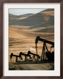 Oil Pumps Work the Midway Sunset Oil Field West of Taft, Calif.