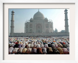 Muslim Faithful Pray at the Mosque in the Taj Mahal Complex to Celebrate Eid-Al-Fitr