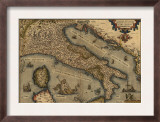 1570 Map of Italy from Abraham Ortelius Atlas, Theatrvm Orbis Terrarvm