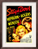 Stage Door, Adolphe Menjou, Ginger Rogers, Katharine Hepburn on Midget Window Card, 1937