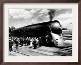 Streamliner Train in Albany, New York, During its Preview Run to New York City, 1938