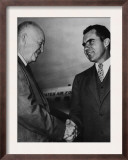 US President Dwight D. Eisenhower Shaking Hands with Vice President Richard Nixon, 1950s
