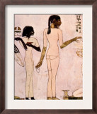 Painting of Serving Maidens from the Tomb of Rekhmire in Thebes, Egypt