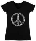 Juniors: V-Neck- Peace in 77 Languages