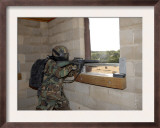 Soldier Fires His Rifle During Training Exercises