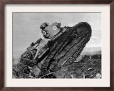 World War I, American Tank Plowing Through German Barbed Wire, 1918