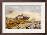 World War I, British Tanks Advancing Towards German Trenches Near Cambrai, 1918
