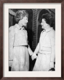 First Lady Patricia Nixon Hold Hands with Second Lady Judy Agnew