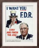 James Montgomery Flagg Poster Supporting Franklin Roosevelt