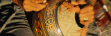 Mid Section View of a Person Etching Pottery, Costa Rica