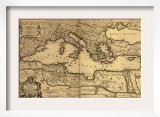 1685 Map of the Mediterranean Sea and Coastal Lands