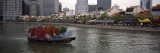Decorated Boat in a River With Buildings in The Background, Boat Quay, Singapore River, Singapore