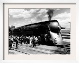 Streamliner Train in Albany, New York, During its Preview Run to New York City, 1938