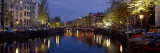 Night View Along Canal, Amsterdam