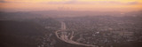 Aerial View of a City at Dusk Looking towards Los Angeles