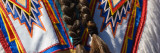 Rear View of Braided Hair Over Native American Indian Ceremonial Costume
