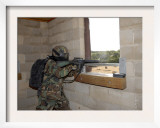 Soldier Fires His Rifle During Training Exercises