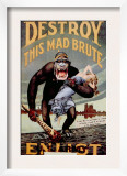 World War I Anti-German Propoganda Poster by American H.R. Hopps, 1916